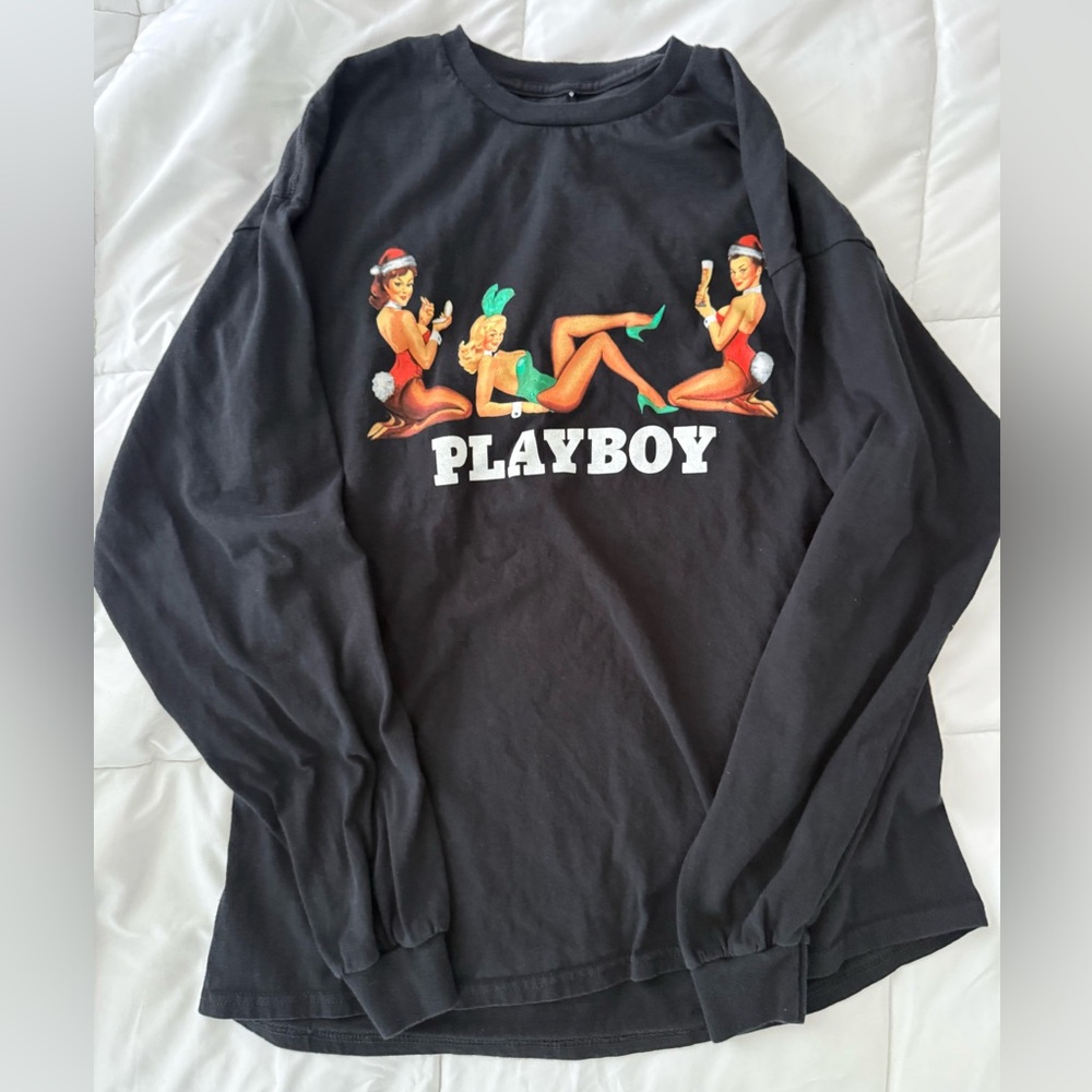 Black Playboy Long Sleeve Shirt